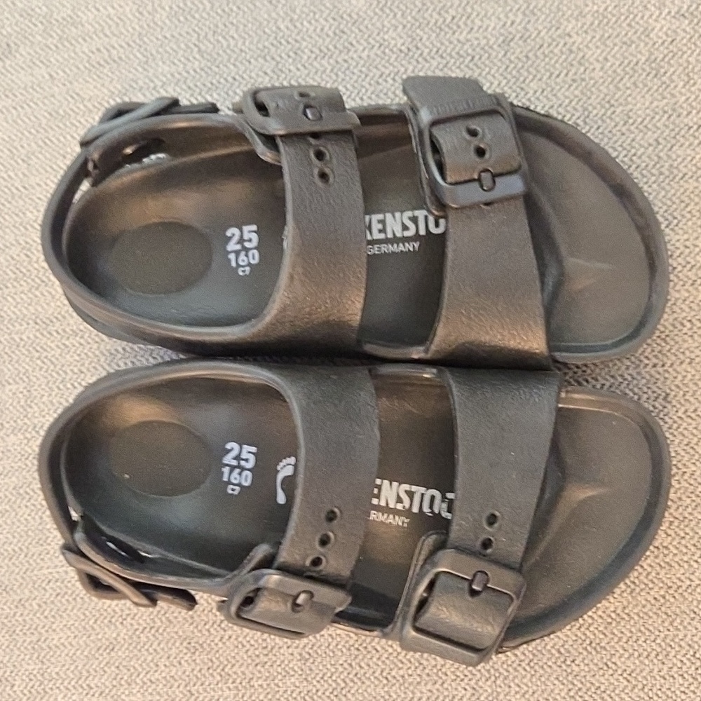 Black rubber Birkenstocks